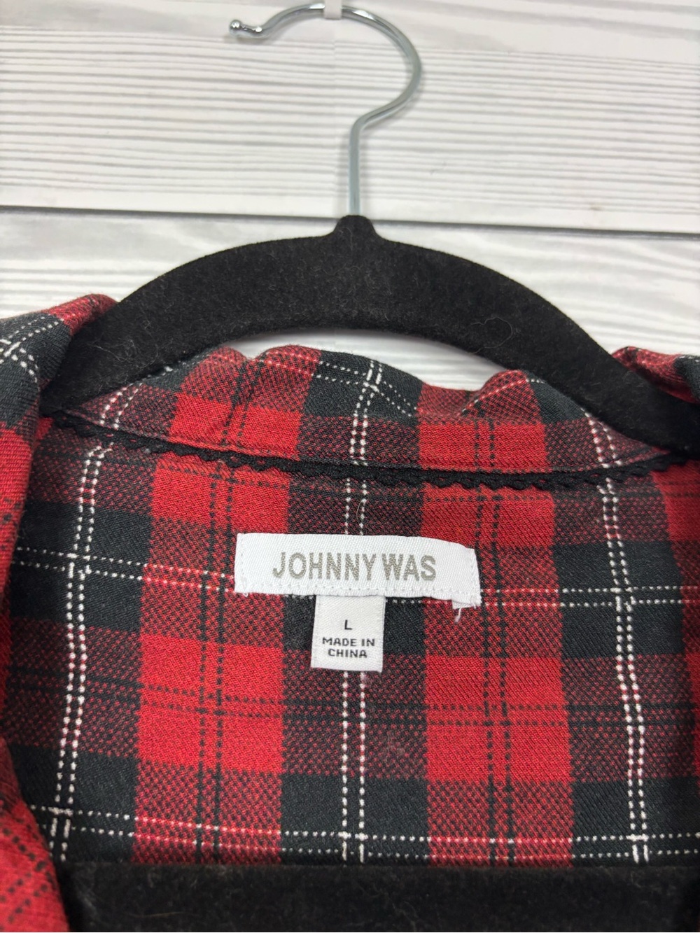 Johnny Was The Zariah long PJ set pajamas size large red plaid floral embroidery - Picture 12 of 15